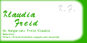 klaudia freid business card